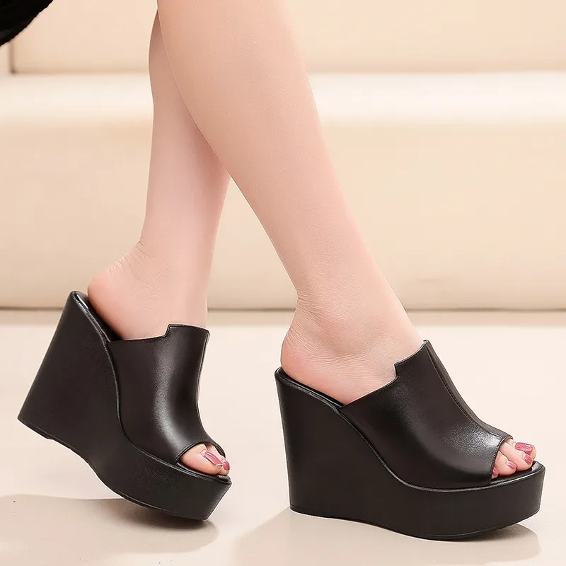 Breakj Breakj Waterproof Table Thick Bottom Slippers High Slope And Fitting Room Slippers Ultra-High Heel Night Shop Show Loose Girl Cold Slippers