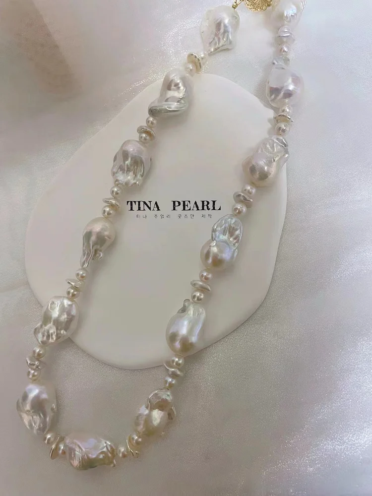 TINA Jewelry White Baroque freshwater pearl necklace