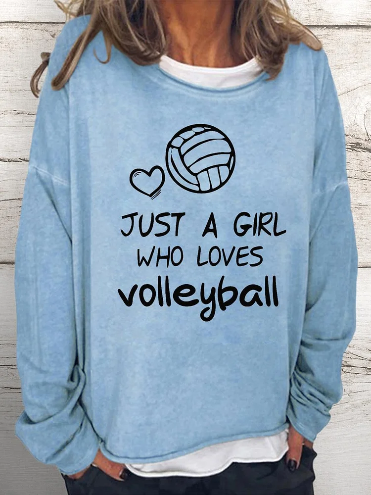 Just A Girl Who Loves Volleyball Women Loose Sweatshirt-Annaletters