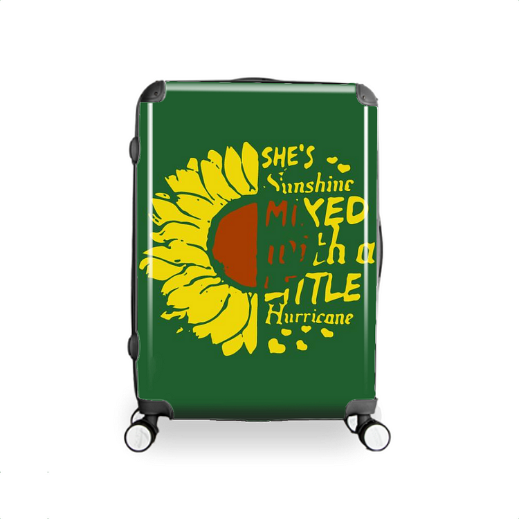 Cute Sunflower Letter, Flower Hardside Luggage