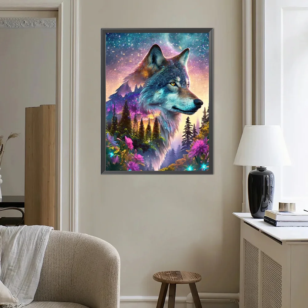 Diamond Painting - Full Round Drill - Forest Wolf(Canvas|40*50cm)