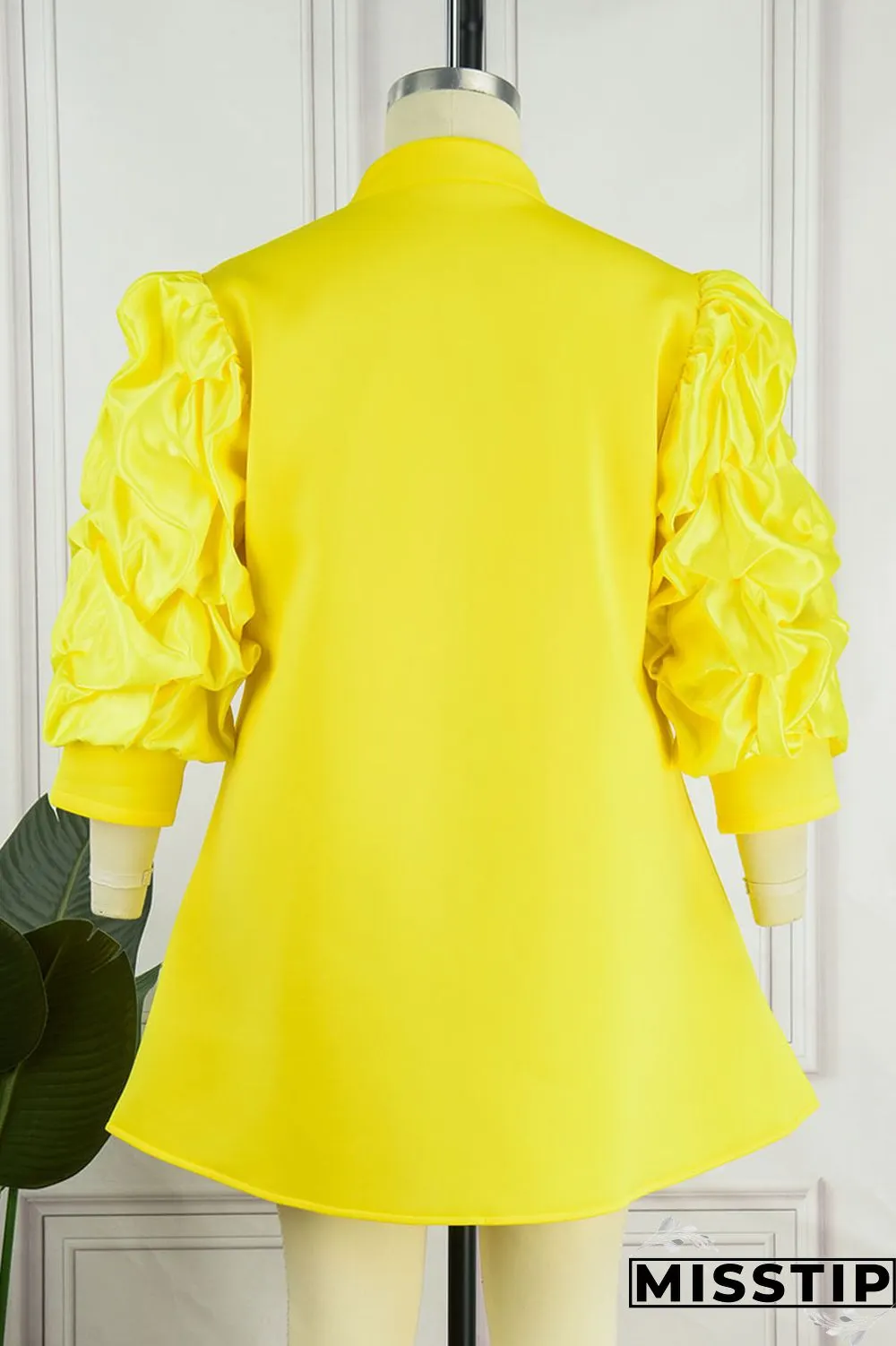 Orange Red Casual Sweet Elegant Solid Patchwork Fold Zipper Collar Line Plus Size Dress