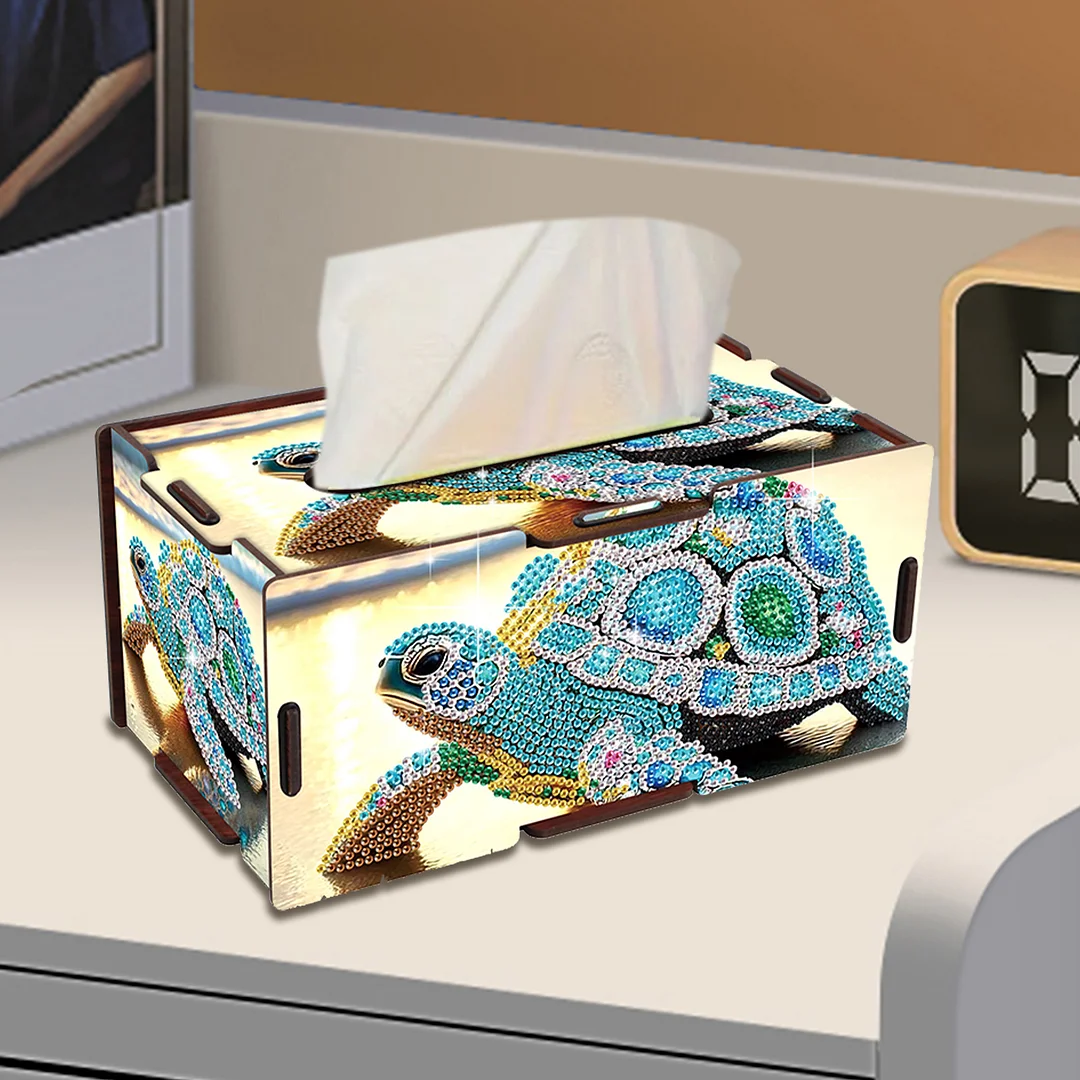 Wooden Diamond Painting Tissue Box for Home and Office Decoration (ZJH021)