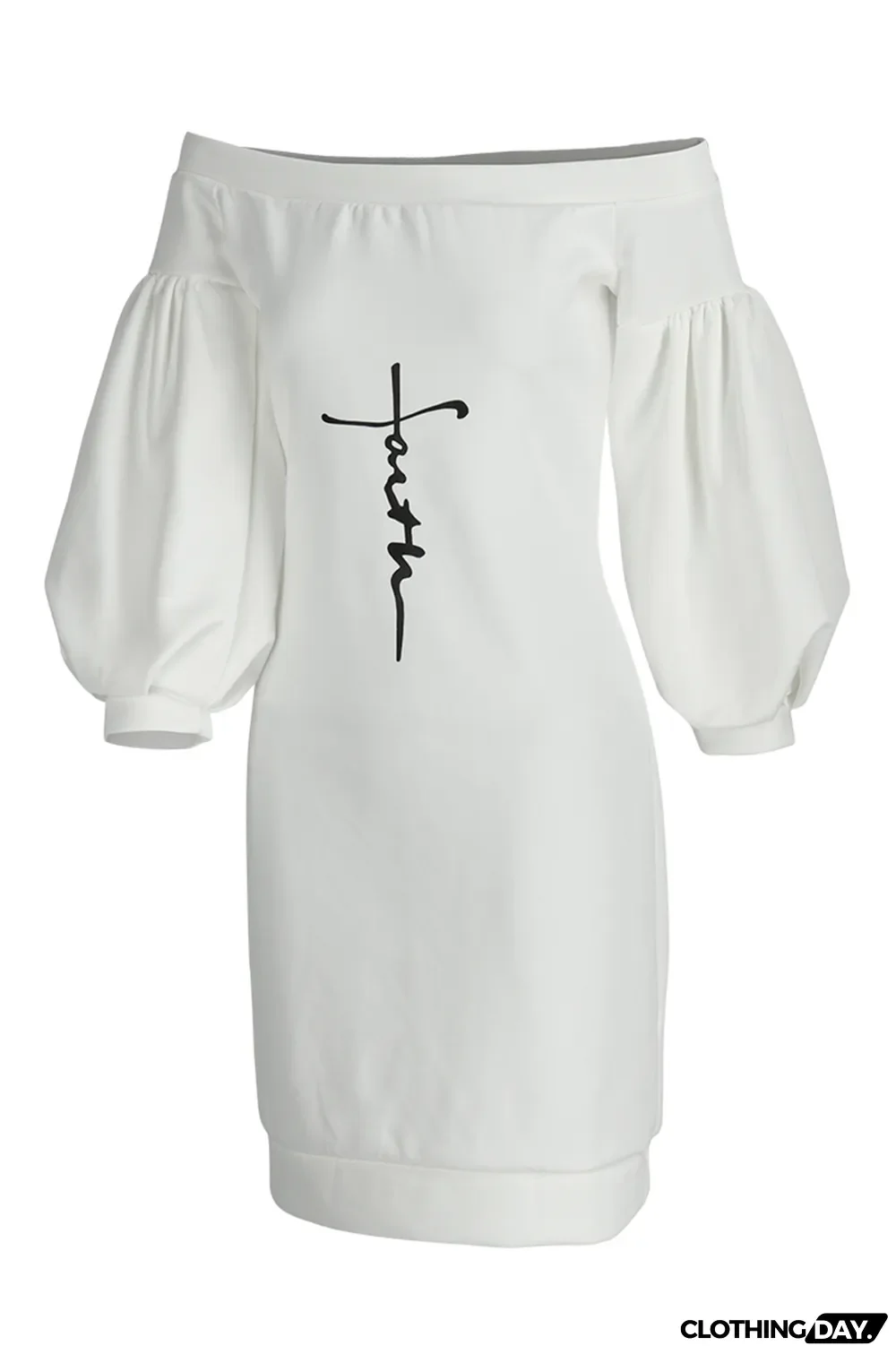 Red Fashion Casual Print Backless Off the Shoulder Dresses