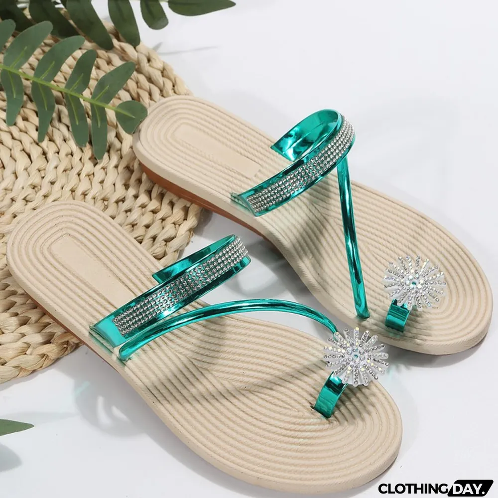 Red Fashion Casual Patchwork Rhinestone Round Comfortable Shoes