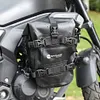 Motorcycle Bumper Bag Waterproof 8L Frame Crash Bars Bag Riding Tools (Black)