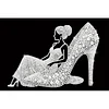 DIY Pearl Painting Girl In High Heels for Home Wall Decor with Frame(20x30cm)