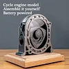 Rotating Engine Model, Metal Engine Model Kit, DIY Assembled Electric Motor Model, Realistic Dynamic Engine Model, Up To 600 RPM, Suitable For DIY Enthusiasts