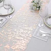108" Metallic Blush / Rose Gold Foil Thin Mesh Polyester Table Runner - 25GSM