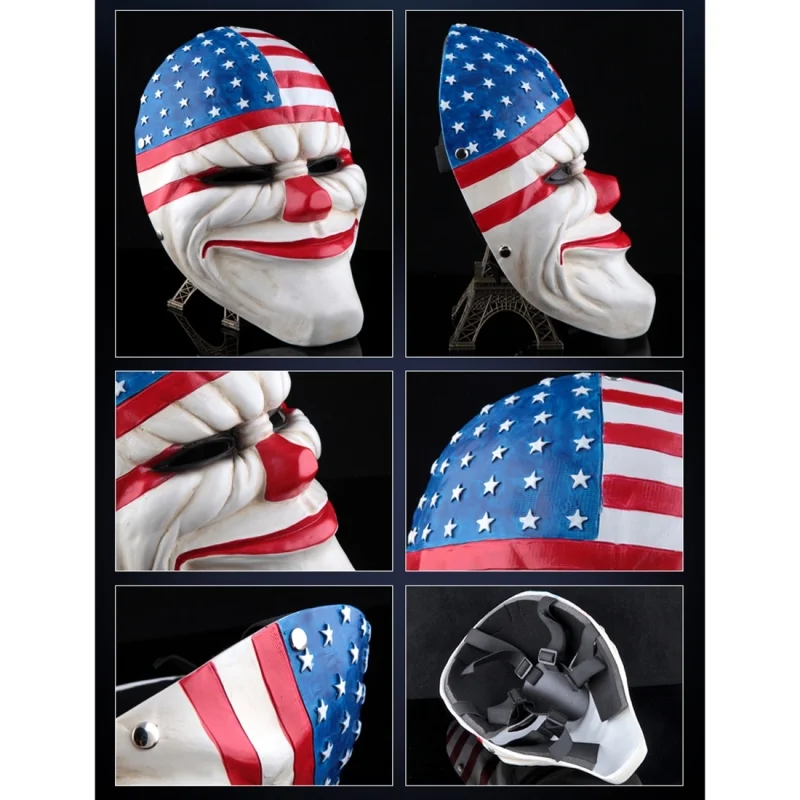 Halloween Mask Resin Halloween Festival Party US Flag Pattern Mask Halloween Mask Resin Halloween Festival Party US Flag Pattern Mask