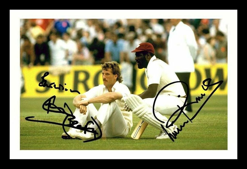 Ian Botham & Viv Richards Autograph Signed & Framed Photo Poster painting