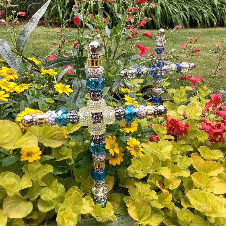 Beaded Fairy Garden Stakes