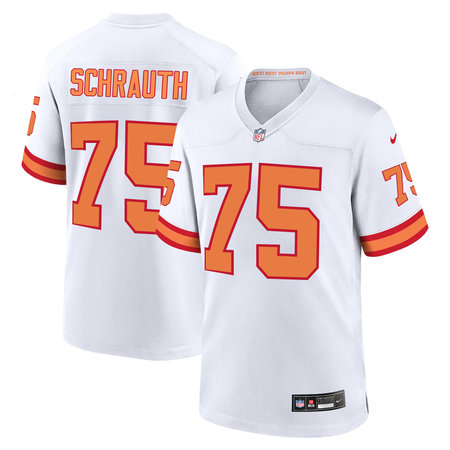 Men's Tampa Bay Buccaneers #75 Billy Schrauth White Player Game Jersey