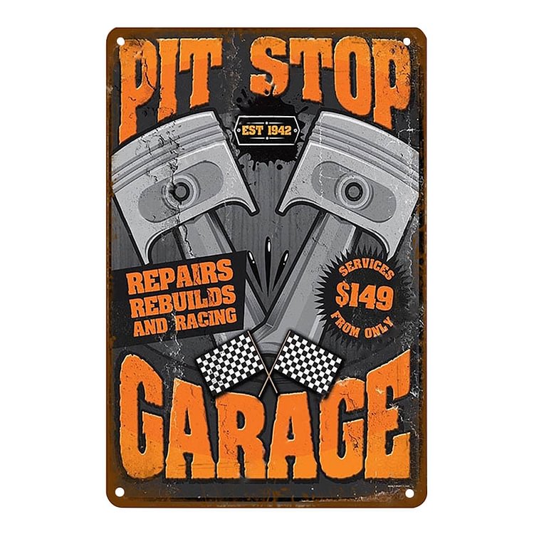 【20*30cm/30*40cm】Pit Stop Garage Service - Vintage Tin Signs/Wooden Signs
