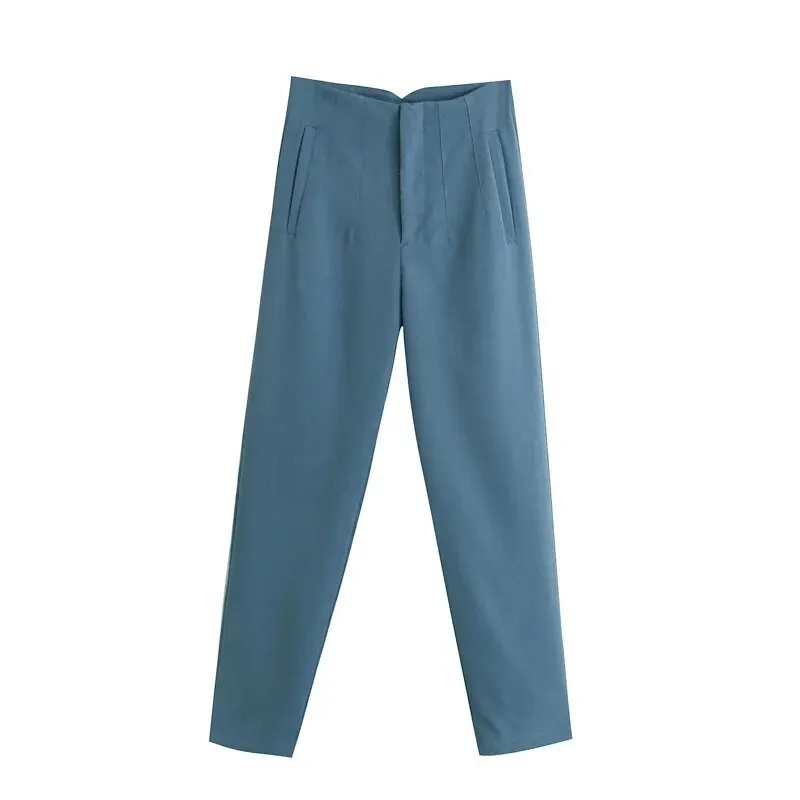 Za Women's Pants Office Ladies Blazer Harem Pant Pink High Waist Trousers Solid Loose Pant Khaki Elegant Fashion Pockets Beige