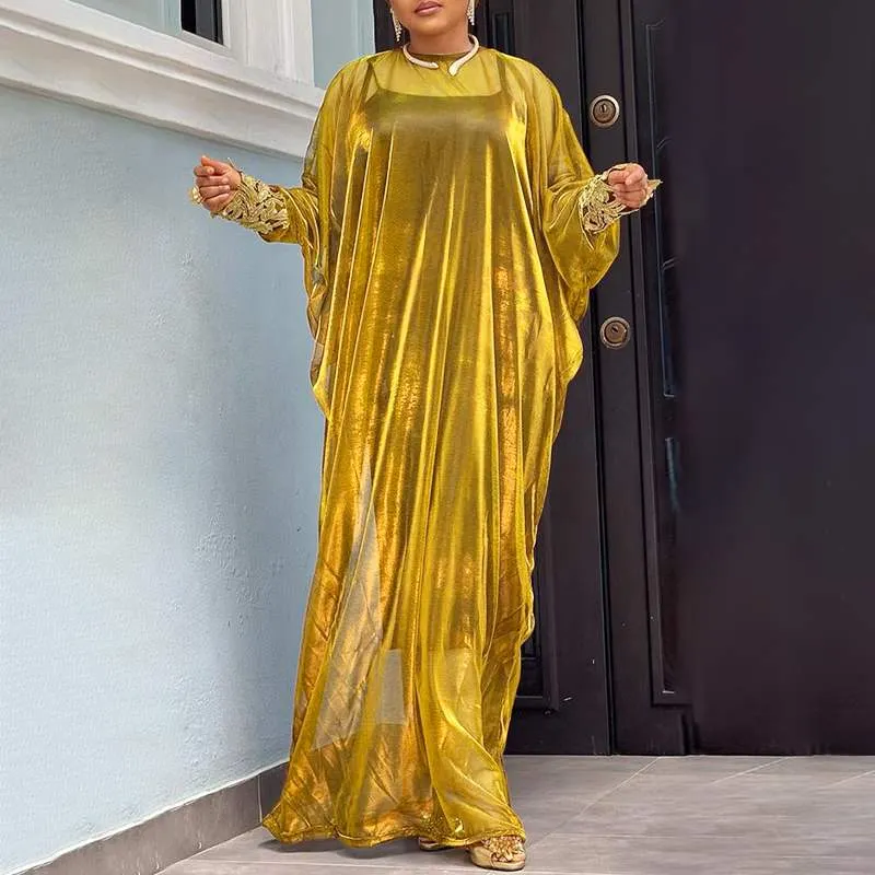 Floor-Length Robe Dress 2022 VONDA Women Sexy See Through Evening Party Maxi Long Dress Elegant Vestidos Oversized Sundress