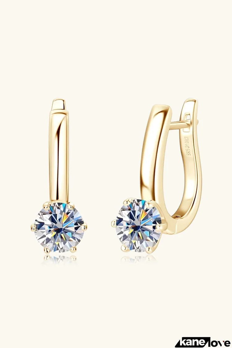 2 Carat Moissanite 925 Sterling Silver Earrings