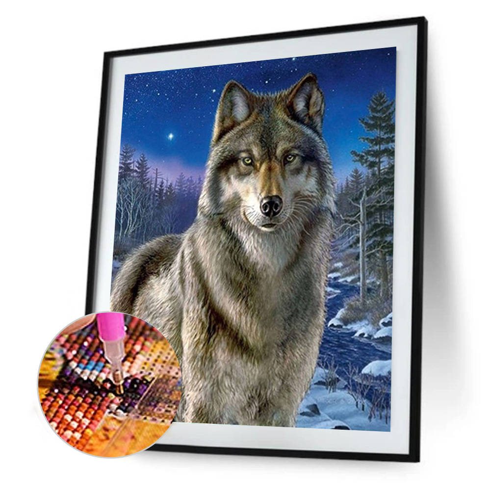 

(Multi-Size) Hug Wolf - Round/Square Drill Diamond Painting - 30*40CM, Square diamond 40*50cm, 501 Original