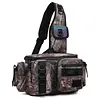 Men Fishing Tackle Backpack with Rod Holder Lure Box Gear Storage Bag Fanny Pack