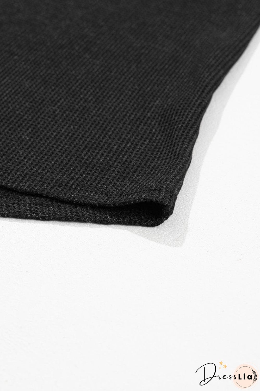 Solid Color Ribbed Knit T-Shirt