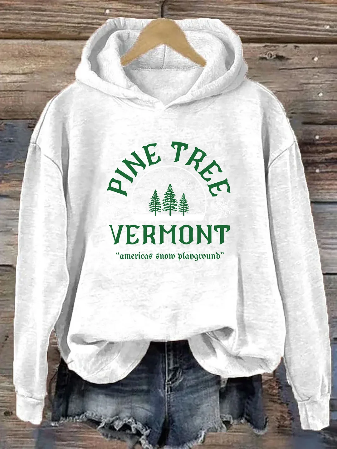 Pine Tree Vermont Christmas Hoodie