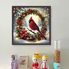 Christmas Wreath With Cardinals-11CT Stamped Cross Stitch 45*45cm/17.72*17.72in tapestrymarket