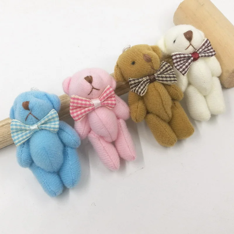 6 cm Mini Tiny Bear Doll with bow tie for 6 Inches Miniature Reborn Dolls Accessories (4 Colors in 1 Pack) - - [product_tag] RSAJ-Creativegiftss®