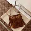 Original Casper embroidered leather frosted tassel bag women's single shoulder Messenger bag