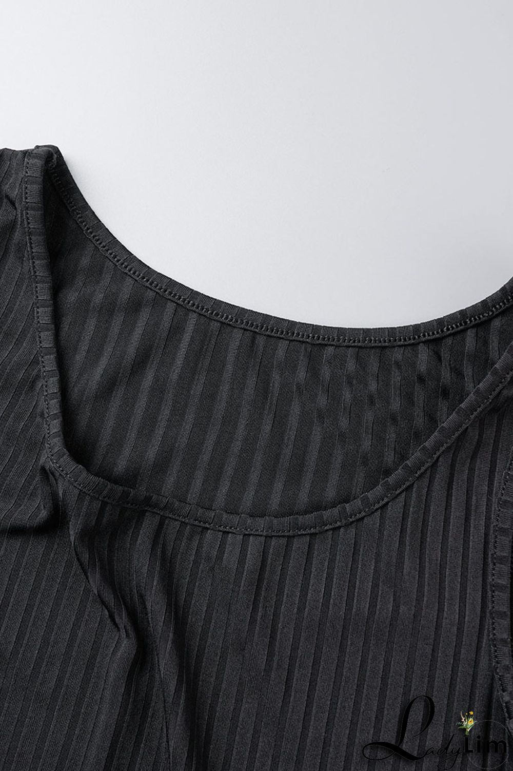 Black Casual Solid Patchwork U Neck Sleeveless Three Pieces