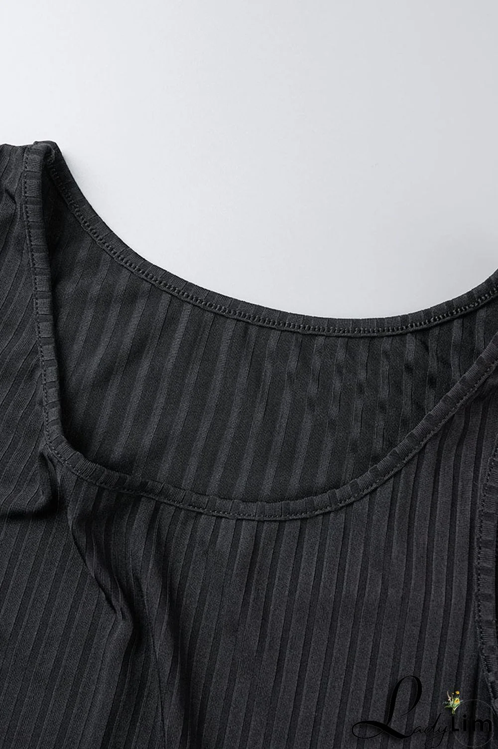 Black Casual Solid Patchwork U Neck Sleeveless Three Pieces