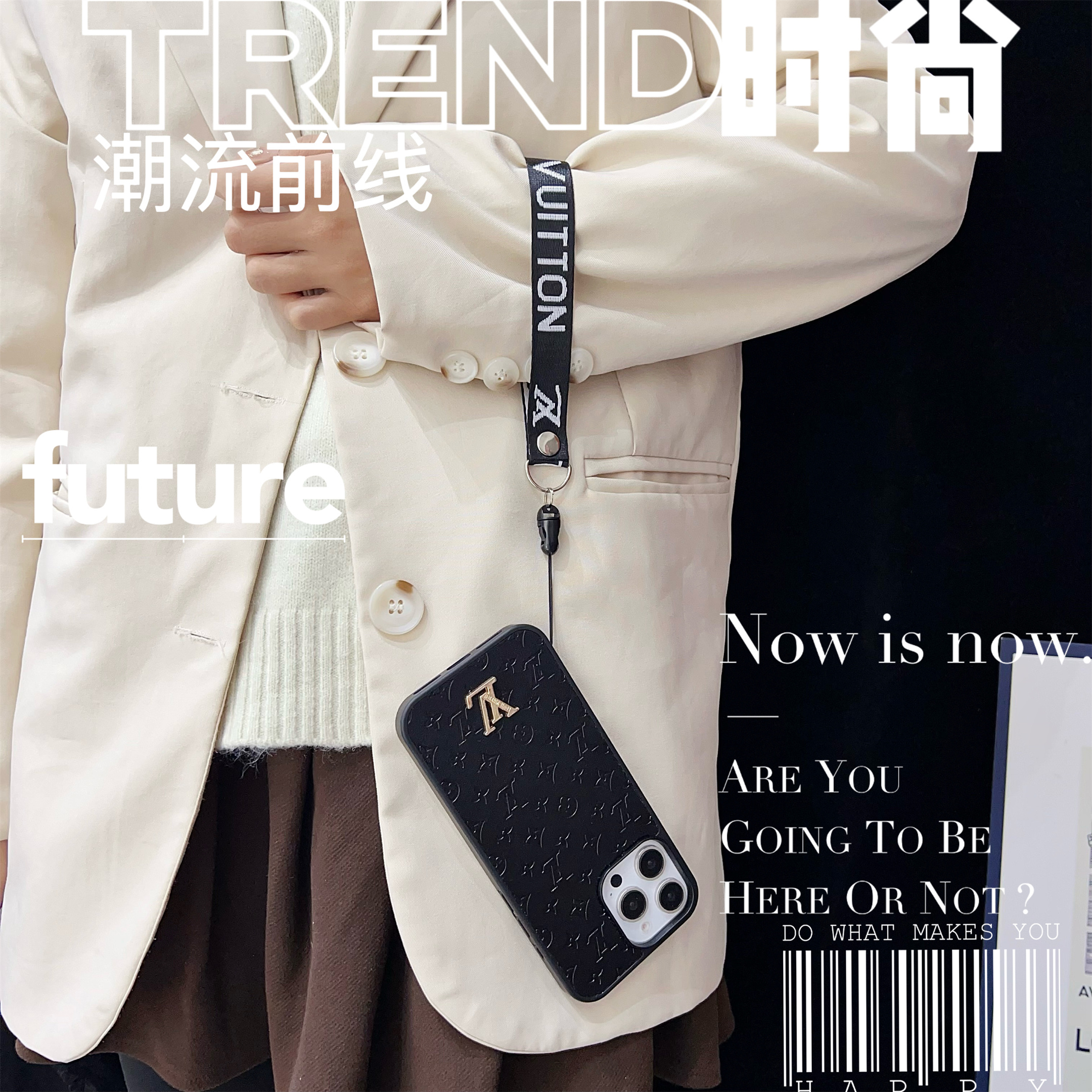 LV Elegant Bracelet Monogram 3D Embossed Soft-touch Leather Apple iPhone Case Samsung Galaxy Cover