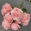 Autumn Home Wedding Floral Decor 9 Stems Artificial Rose Bunch