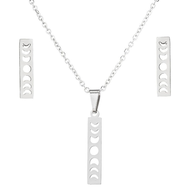 1 Set Minimalist Geometric Stainless Steel Titanium Steel Plating Earrings Necklace
