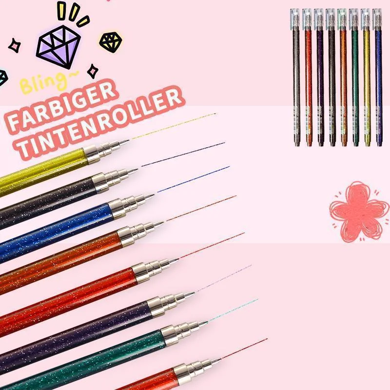 Meladen™ Farbiger glänzender Tintenroller 8 Farben ( 8PCS & 16PCS )
