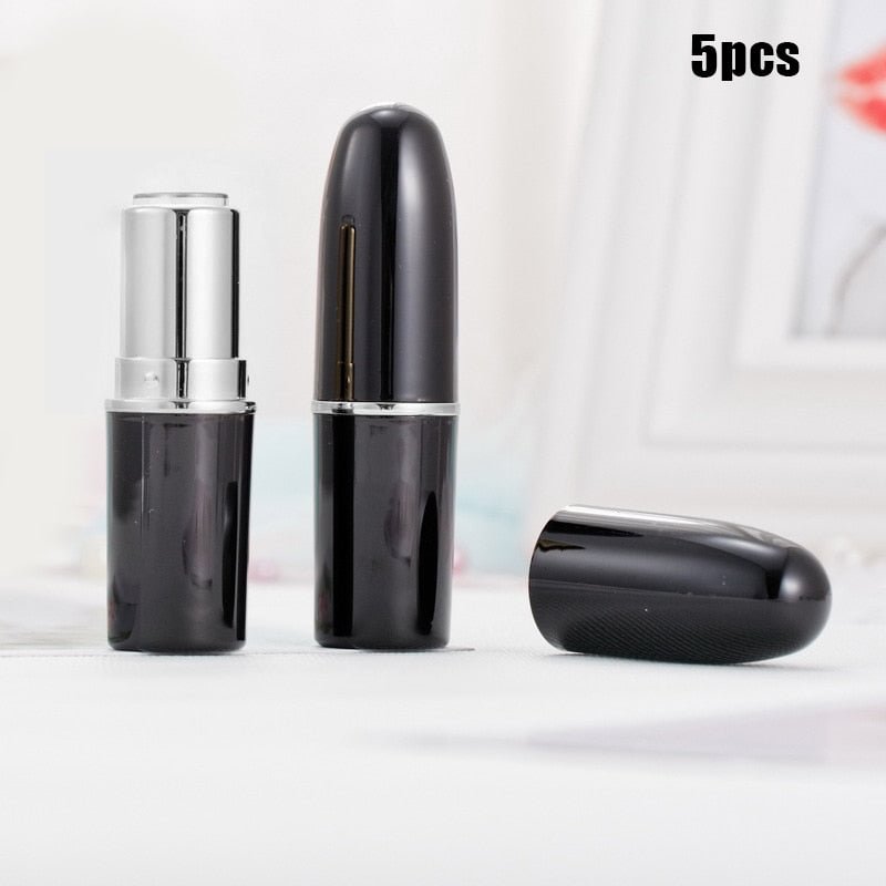 Empty Lipstick Tubes wtih Round Design DIY Women Lipstick Refillable Bottles Cosmetic Packaging Container 1/5pcs