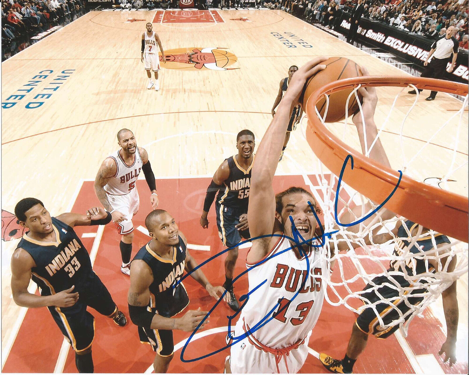 CHICAGO BULLS FLORIDA STAR JOAKIM NOAH HAND SIGNED AUTHENTIC 8X10 Photo Poster painting D w/COA