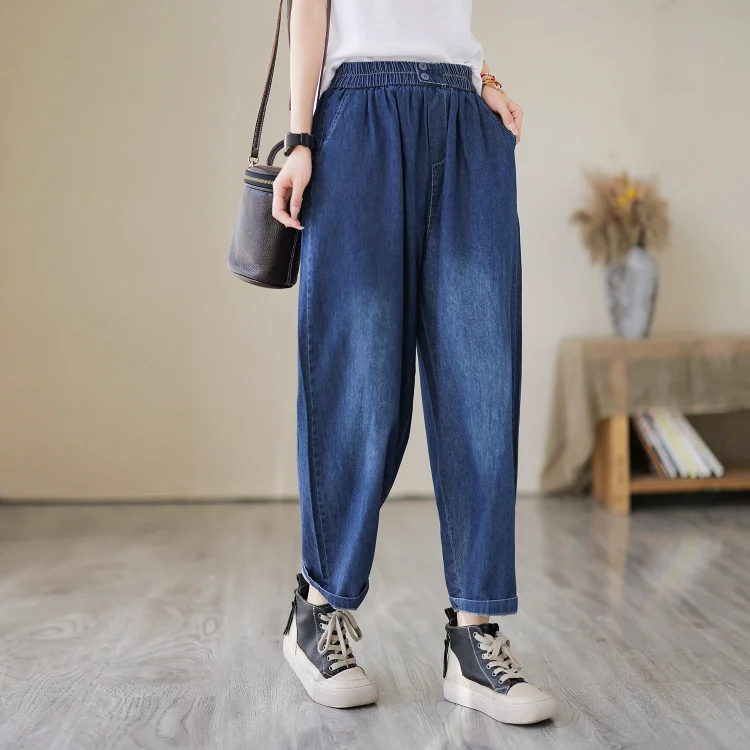 Spring Summer Casual Loose Cotton Jeans