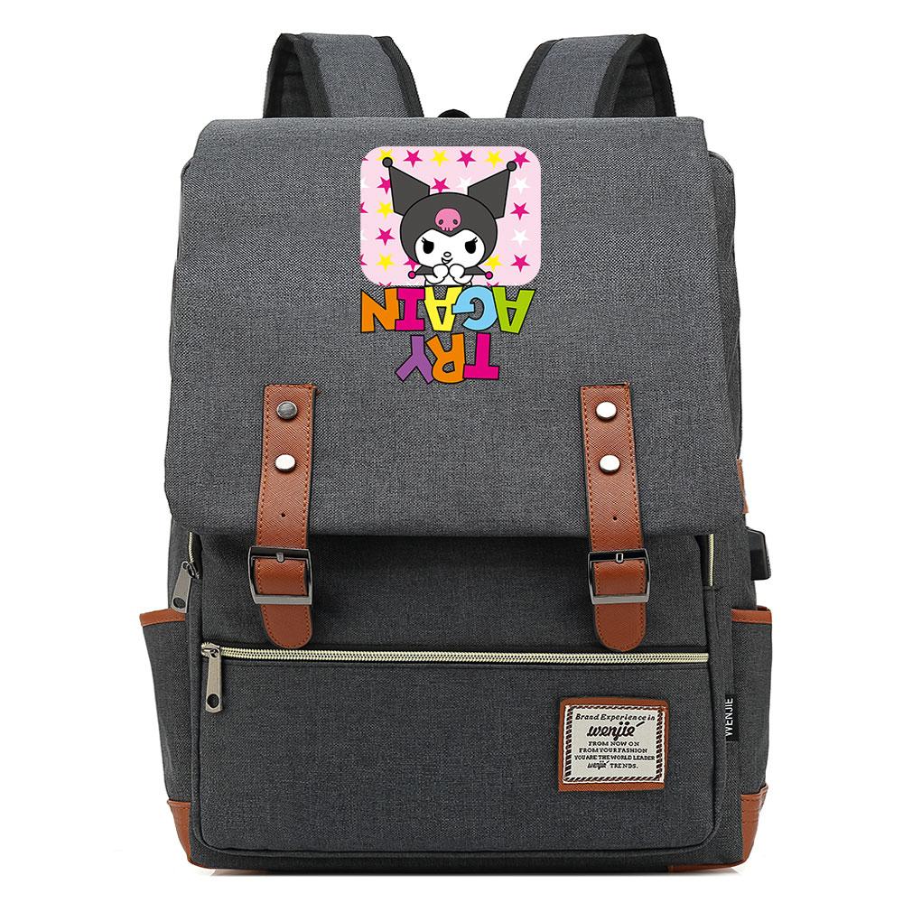 Mayoulove Kuromi Backpack Lightweight Design with Multiple Pockets for School and Travel-Mayoulove