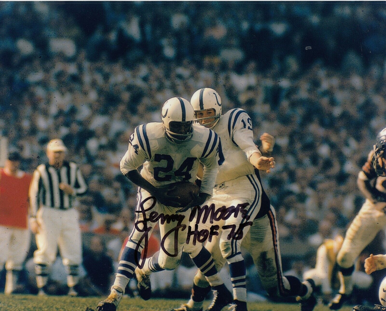 Lenny Moore #1 8x10 Signed Photo Poster painting w/ COA Baltimore Colts