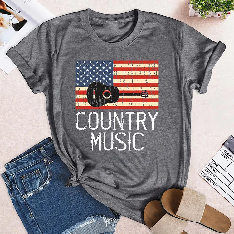 Country Music Vintage Guitar T-Shirt-03469-Annaletters