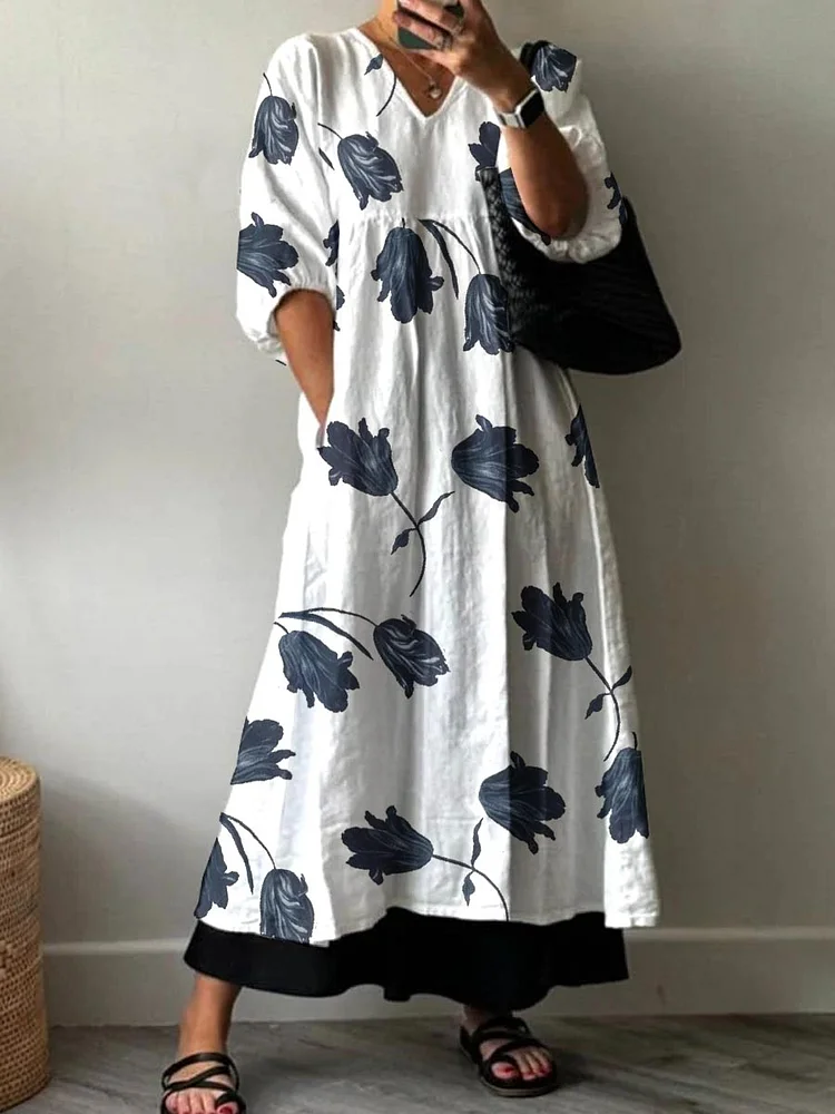 Women's Resort Style Patterned Cotton Dress
