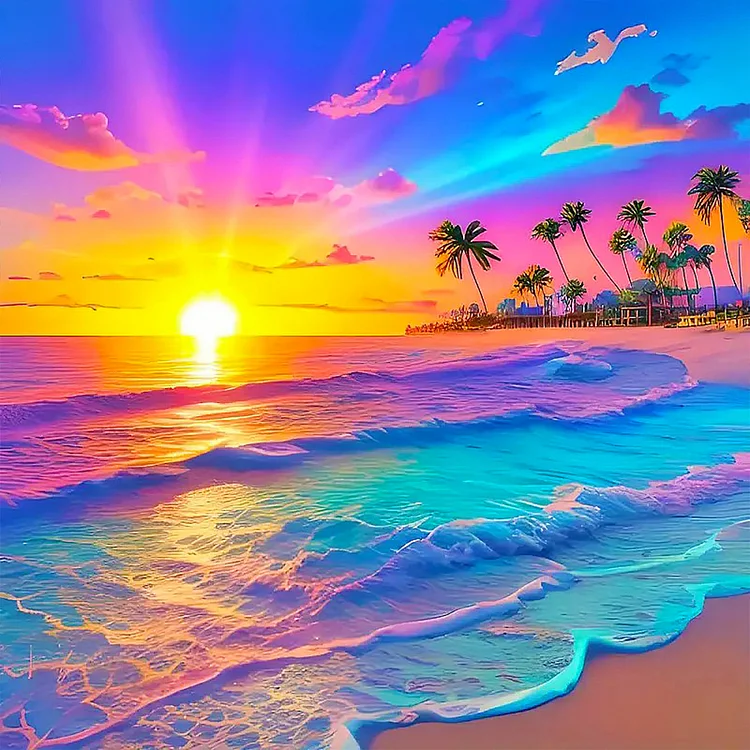 Seaside Scenery 50*50CM (Canvas) Full Round Drill Diamond Painting gbfke