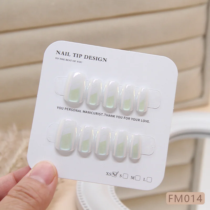 Churchf Churchf Cat's Eye White Moonlight Wear Nail Piece Removable Beauty Nail Piece Cat's Eye Nail Patch Clear Nail Piece Code