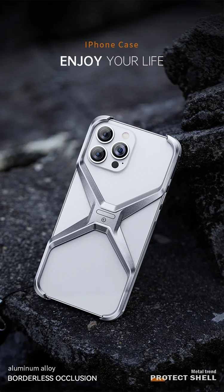 Full metal frameless iPhone protective case