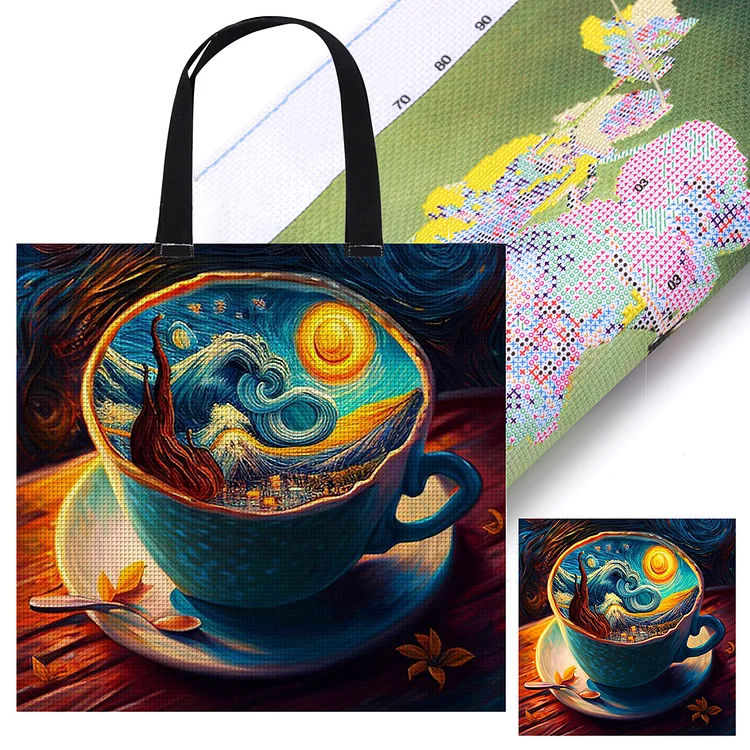 Shopping Bag Van Gogh'S World In A Teacup - Printed Cross Stitch 11CT 40*40CM
