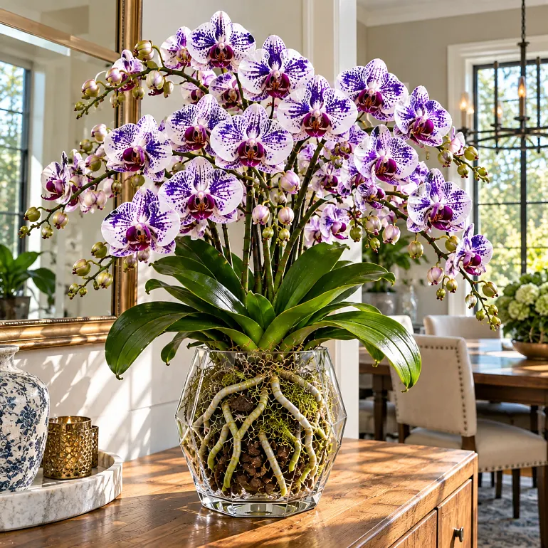 Orchid as living botanical home decoration