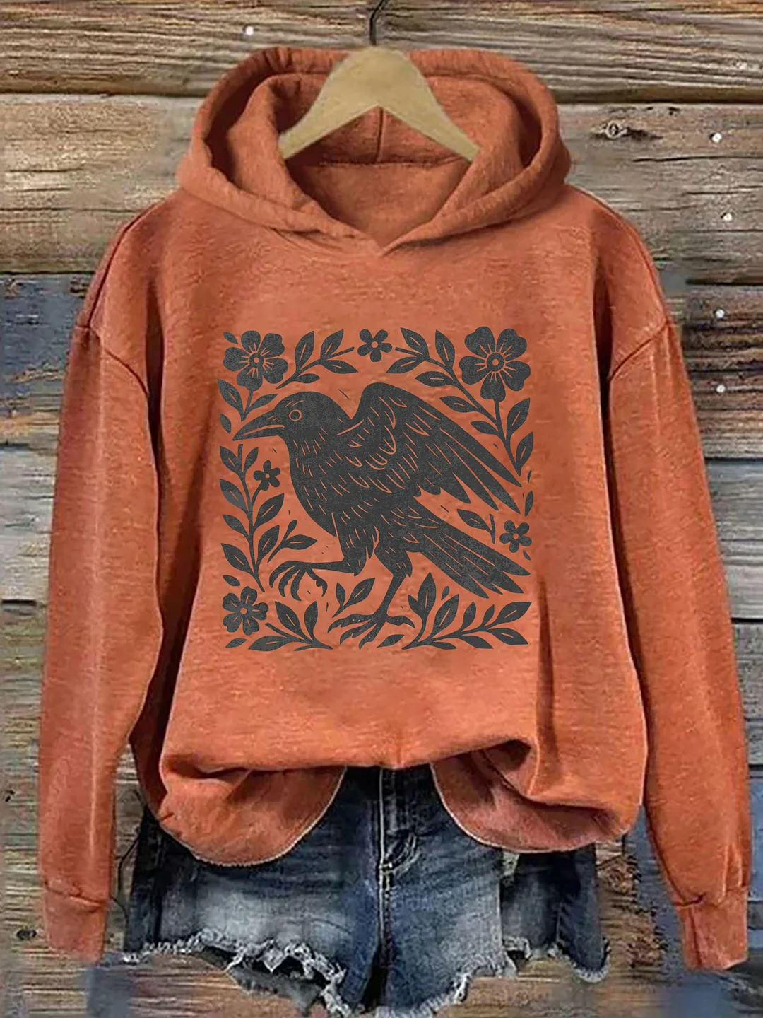 Gothic Raven Graphic Hoodie