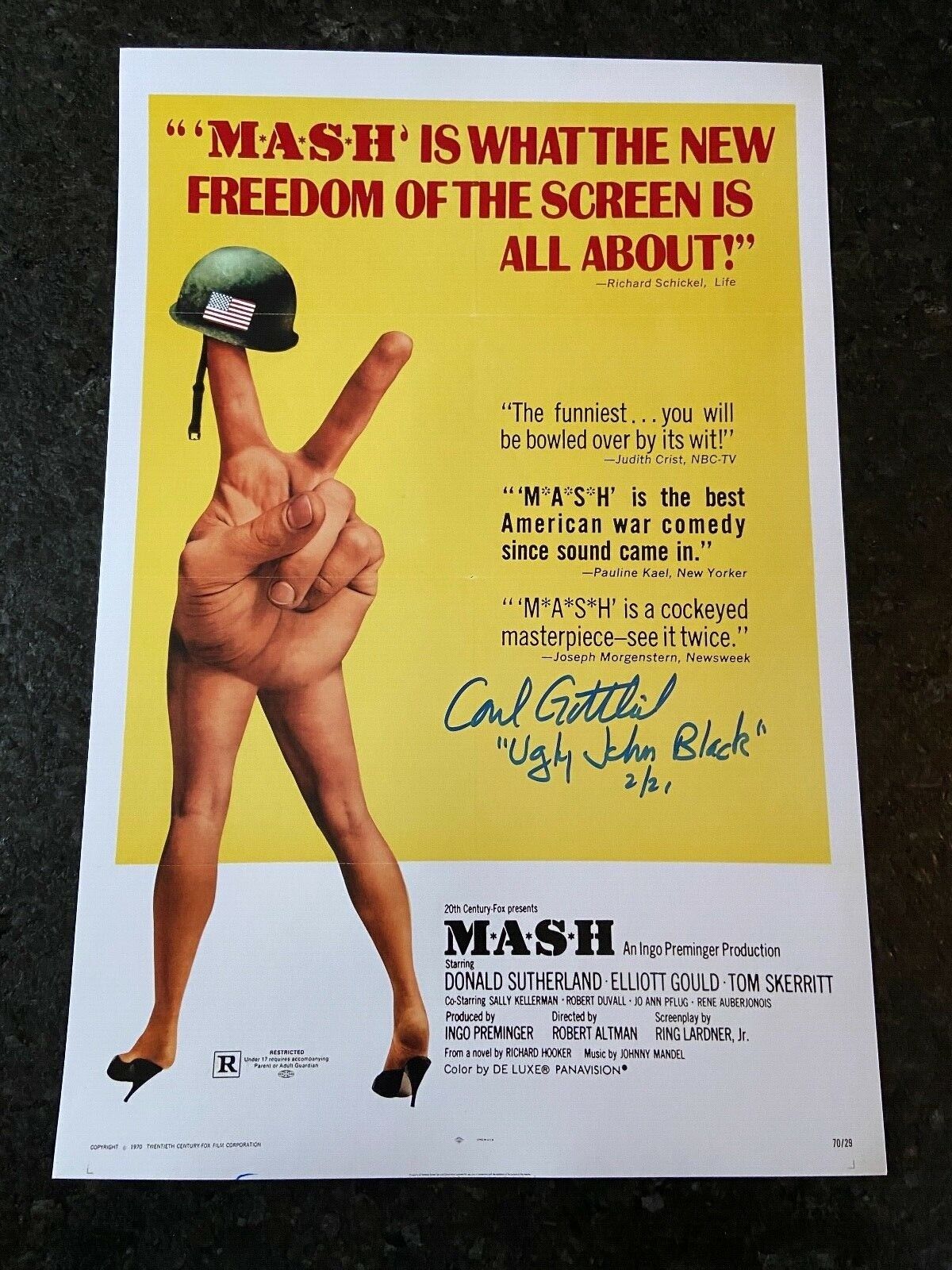 * CARL GOTTLIEB * signed 12x18 poster * M.A.S.H * PROOF * 1