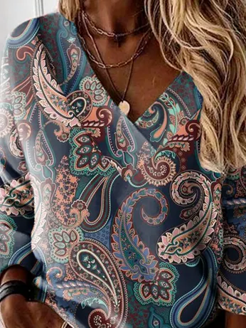 Casual V Neck Sweatshirt