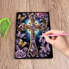5D Diamond Painting Notebook 50 Pages A5 Diamond Art Diary Book (Purple Cross)